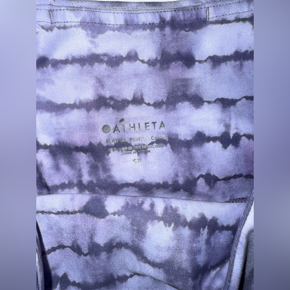 Athleta Elation Printed Capri Leggings Small Petite Purple - Picture 3 of 9